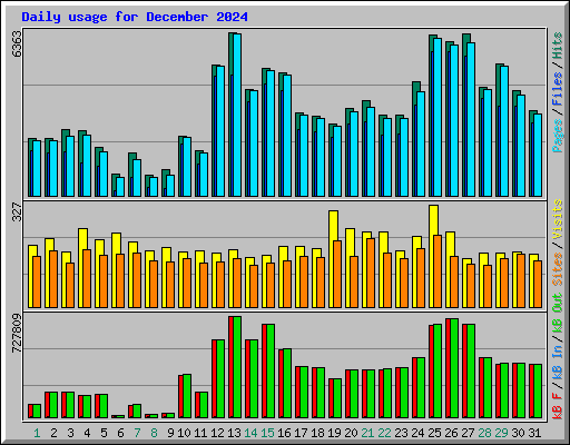 Daily usage for December 2024