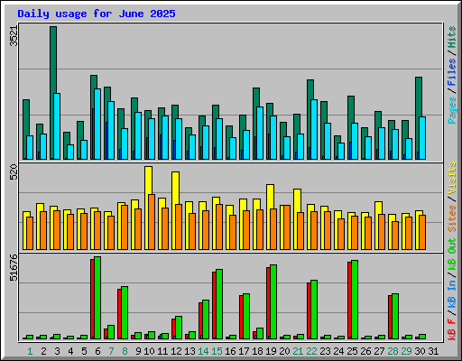 Daily usage for June 2025