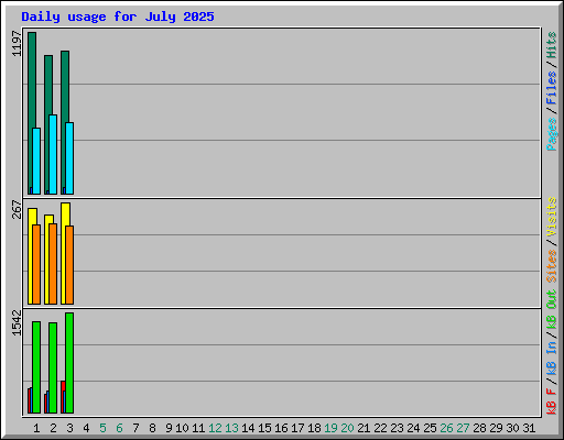 Daily usage for July 2025