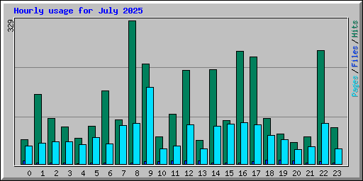 Hourly usage for July 2025